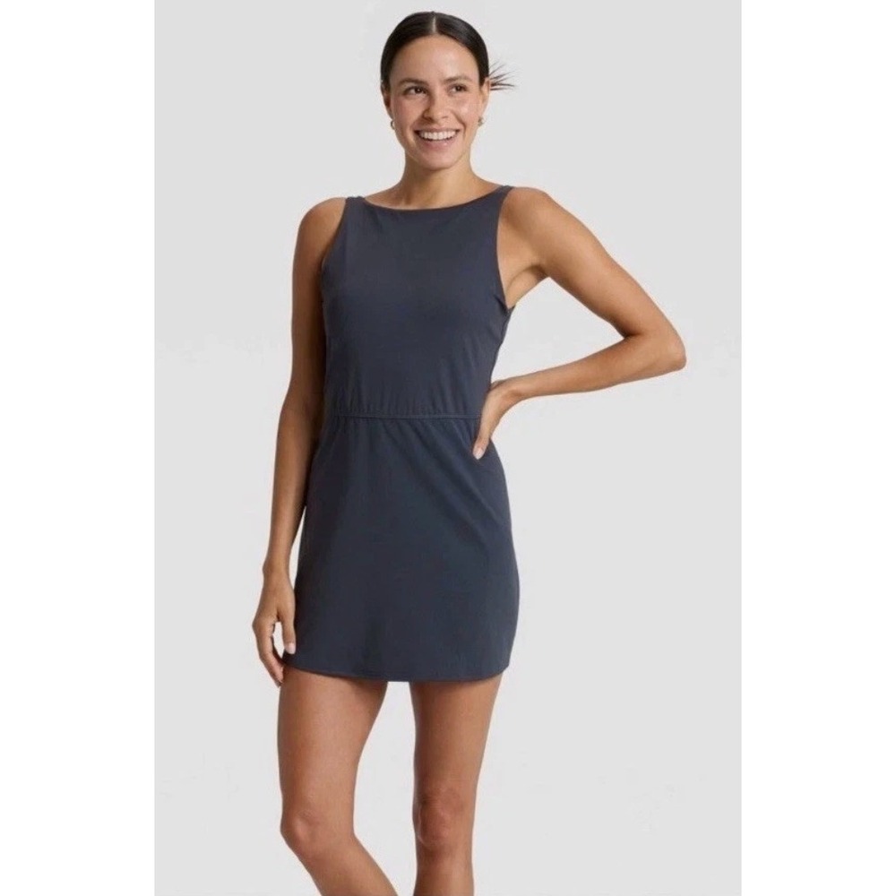 All in Motion Womens Exercise Dress Built in Bra Shorts Navy Blue NWT Small